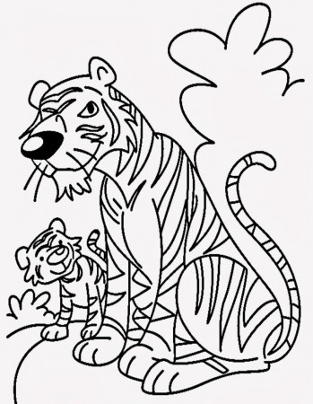 Cartoon Tiger Coloring Pages For Kids :Kids Coloring Pages 