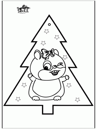 X-mas hamster 2 - Coloring pages Christmas
