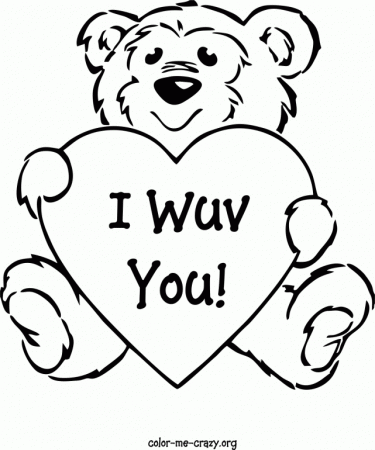 Teddy Bears With Hearts Coloring Pages | Online Coloring Pages