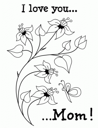 love you mom coloring page for kids