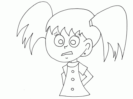 Printable Emotions Girl Scared People Coloring Pages 