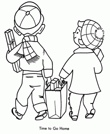 Christmas Shopping Coloring Pages - Going Home Christmas Coloring 