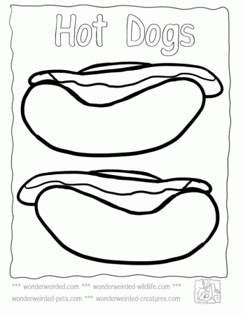 Food Coloring Pages Realistic Hot Dog, Echo's Free Food Coloring 