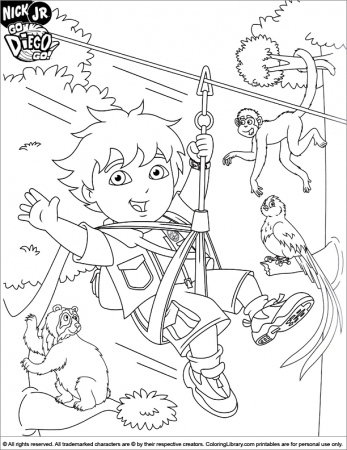 Go Diego Go coloring picture