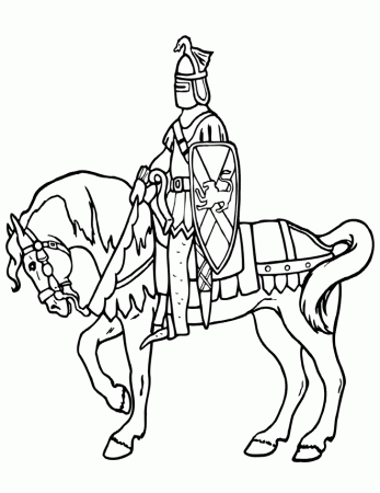 Knight Coloring Page : Printable Coloring Book Sheet Online for 
