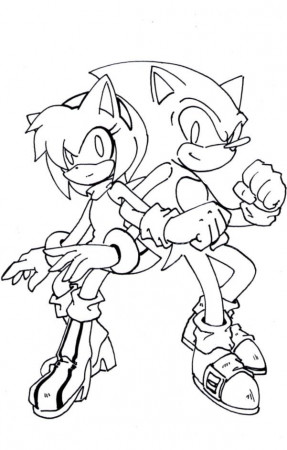 sonic_and_amy_lineart_by_ 