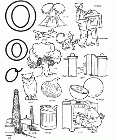 Words Coloring Pages – Letter O | Coloring Pages