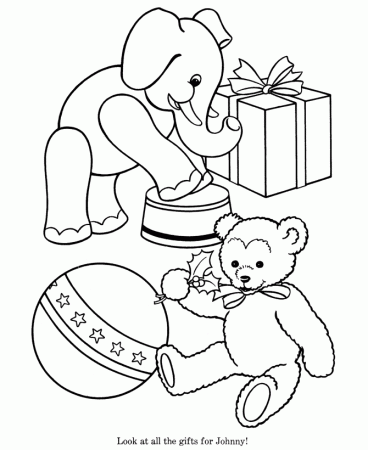 Stuffed Toy Coloring Pages | Stuffed Elephant and Bear Coloring 