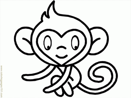 Coloring Pages Monkey youtline (Mammals > Monkey) - free printable 