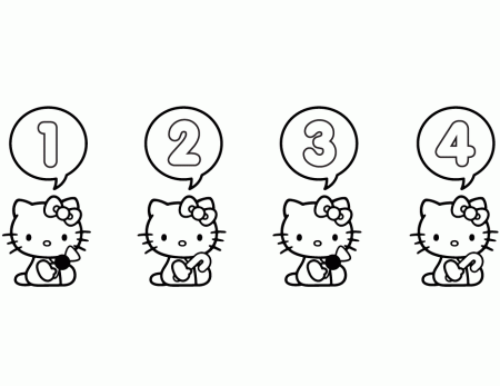 Hello Kitty Counting Coloring Page | Free Printable Coloring Pages