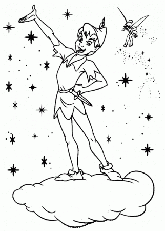Peter Pan And Tinkerbell Coloring Pages Coloring Pages For Kids 