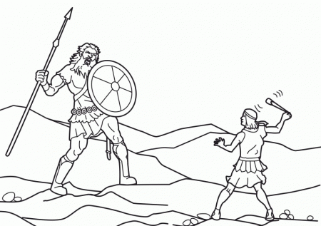 David And Goliath Coloring Page Coloring Picture HD For Kids 