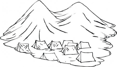 Free Group Of Nomads Tents In The Mountains Coloring Page Best Res 
