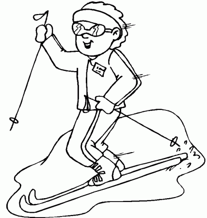 skiing coloring pages