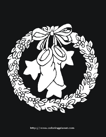 Christmas Wreath Coloring Page | Free coloring pages