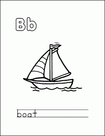 B is for Boat Coloring Page | Coloring