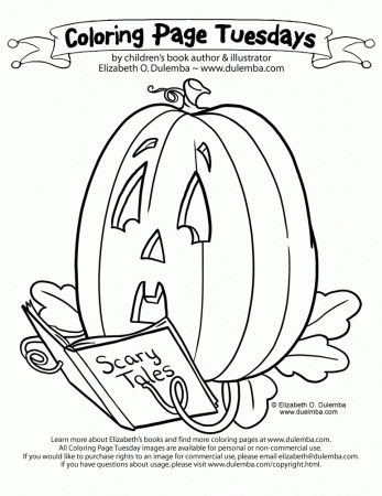 dulemba: Coloring Page Tuesday - Scaredy pumpkin and GIVEAWAY!