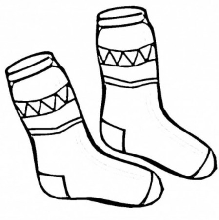 Print Socks Winter Clothes Coloring Page or Download Socks Winter 