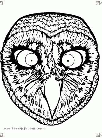 Owl Mask Coloring Page