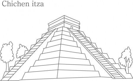 pyramids of mexico Colouring Pages