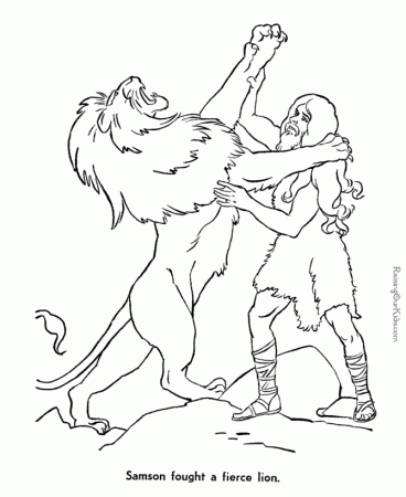 Samson - Bible page to print and color | ~Children's Church Ideas~ (G…