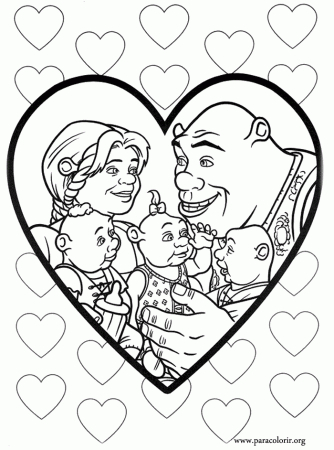 Shrek Love story Coloring Pages for Kids to Print | coloring pages