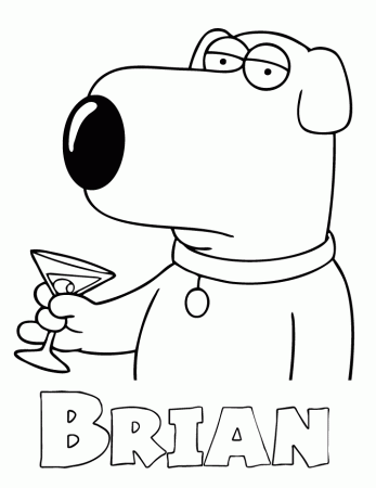 Family Guy – Brian Coloring Page | Free Printable Coloring Pages