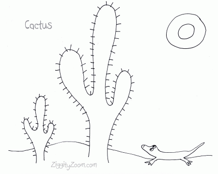 Cactus Coloring Page - ZiggityZoom.