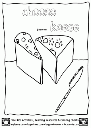 Cheese Coloring Cartoon, Lucy's Cheese Coloring Page Cheese 