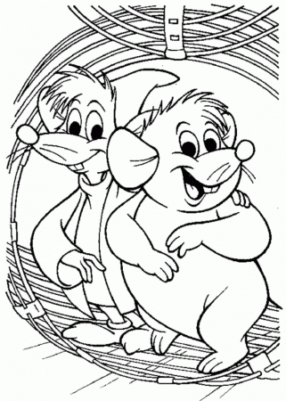 Two Mouse Friends Cinderella Coloring Pages - Cinderella Cartoon 