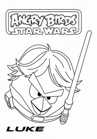 Downloadable Angry Birds Star Wars Luke Coloring Pages | Laptopezine.