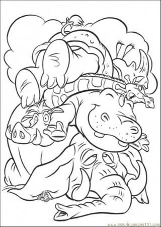 Coloring Pages Poor Elephant (Cartoons > The Lion King) - free 