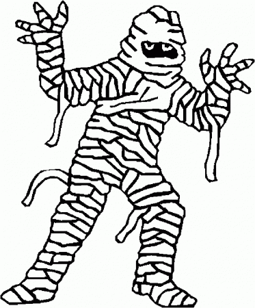Mummy coloring pages for Halloween | holidays