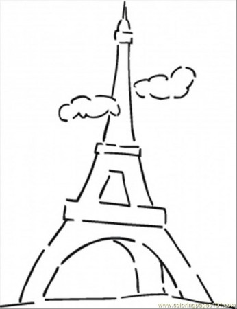 Coloring Pages Famous Eiffel Tower (Countries > France) - free 
