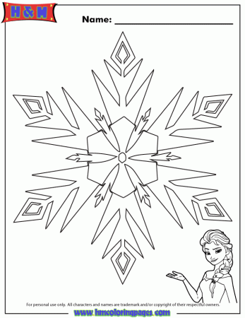 Elsa Frozen Snowflake Coloring Page | Free Printable Coloring Pages