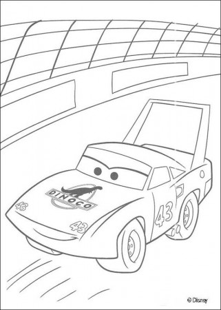 Cars coloring pages - The King on a circle track