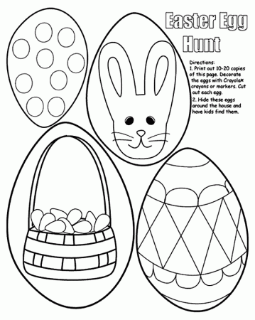 Easter Coloring Pages: Easter Egg Hunt Coloring Pages