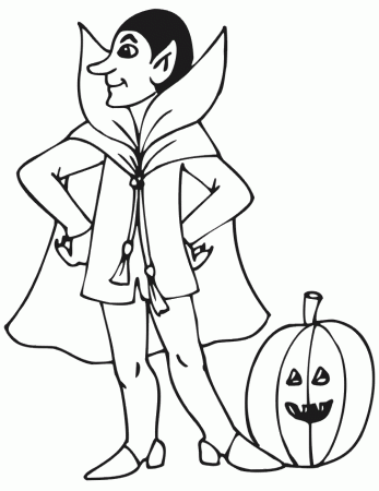 Vampire Coloring Page | Vampire With Jack-