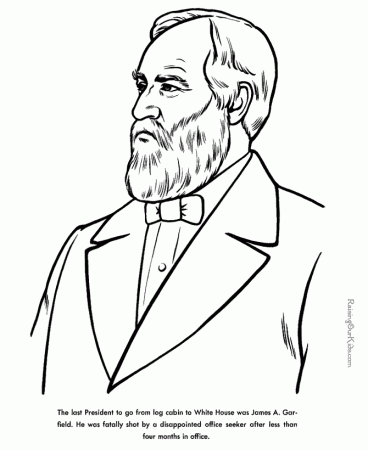 James Garfield Colouring Pages