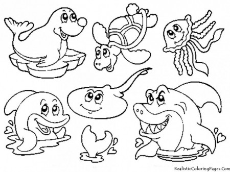 Ocean Animals Coloring Pages Realistic Hagio Graphic Sea 286877 
