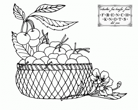 free fruit basket embroidery transfer patterns