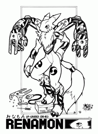 Renamon Coloring Pages Sketch Coloring Page