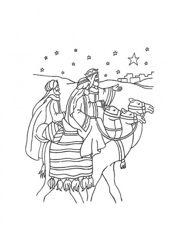 The journey of the three wise men coloring pages - Hellokids.com