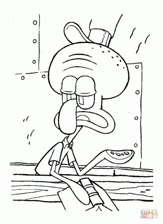 Squidward coloring page | Free Printable Coloring Pages