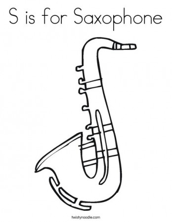 S is for Saxophone Coloring Page - Twisty Noodle