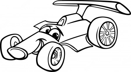 Premium Vector | Racing car bolide coloring page
