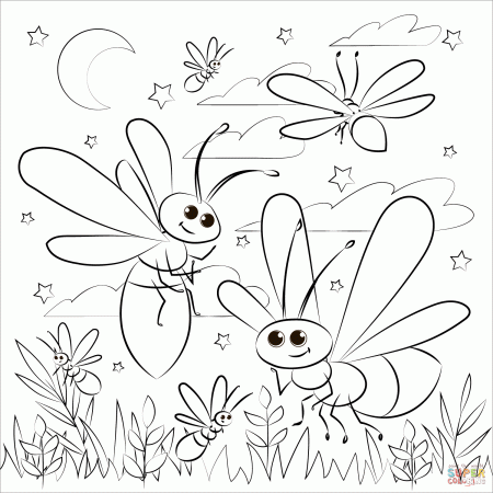 Firefly coloring page | Free Printable Coloring Pages