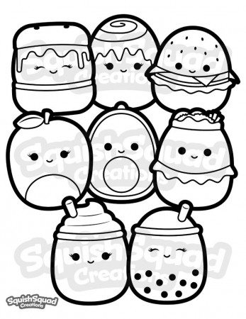 Squishmallow Coloring Page, Printable Squishmallow Coloring Page,  Squishmallow Downloadable Coloring Sheet, Coloring Page For Kids