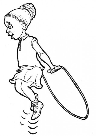 Coloring page jump rope - img 9578.
