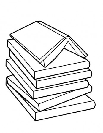 Pile of Book Coloring Page | Coloring Sun